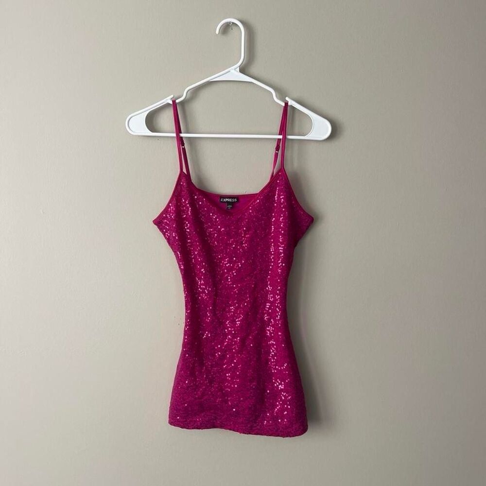 Express Women's Pink and Red Vest
